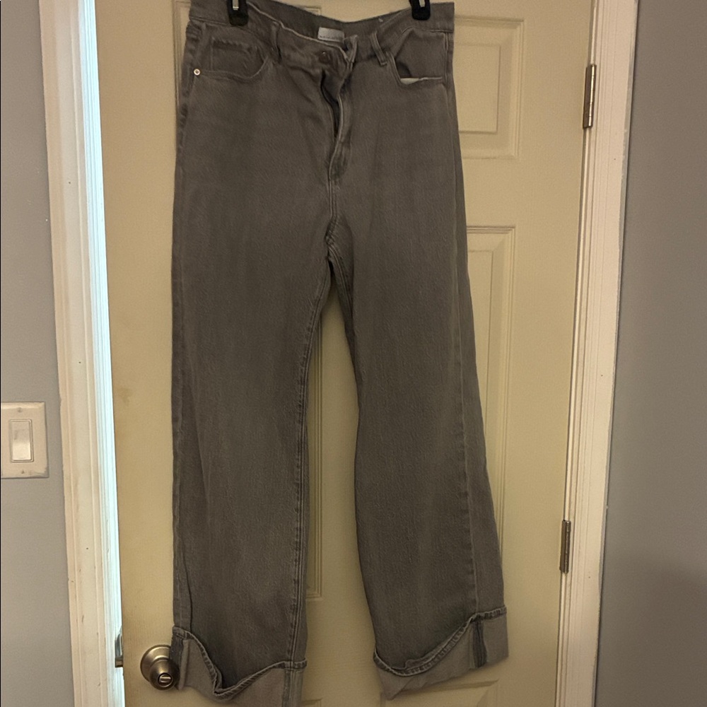 LOFT Gray Flare & Wide Leg Jeans